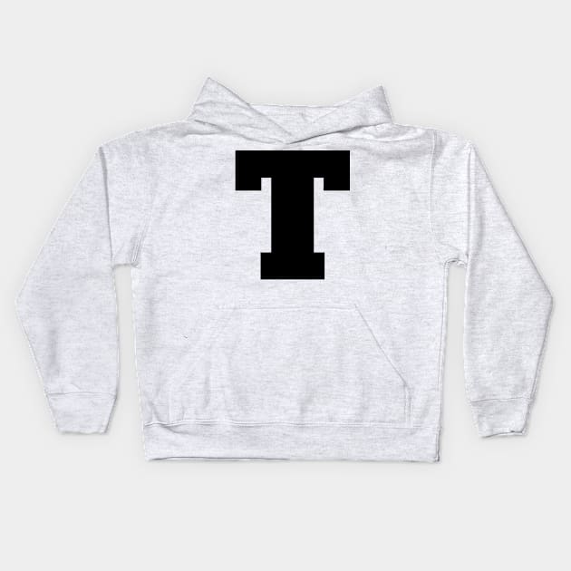 Alphabet T (Uppercase letter t), Letter T Kids Hoodie by maro_00